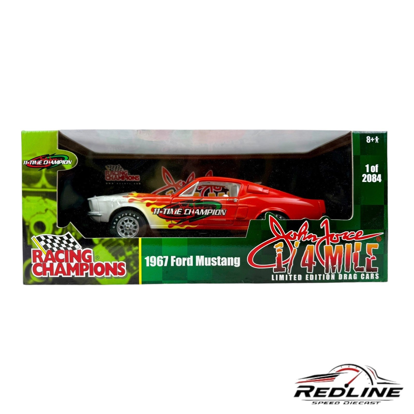 🇺🇸🇺🇸Racing Champions John Force 1967 Ford Mustang 1:18 LN🇺🇸🇺🇸