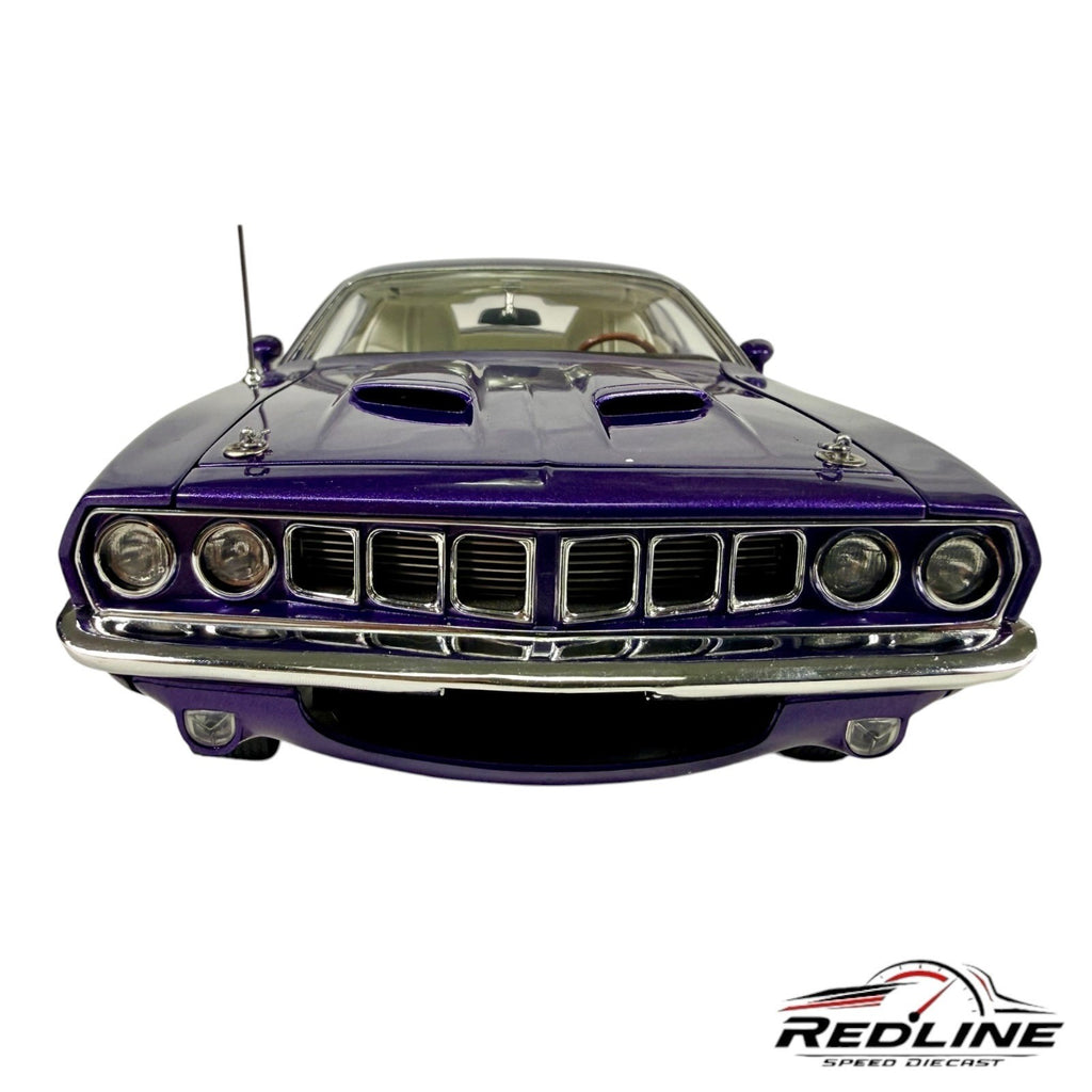 🦅🦅ACME 1971 Plymouth Barracuda 383 Purple White 1:18 C1`🦅🦅