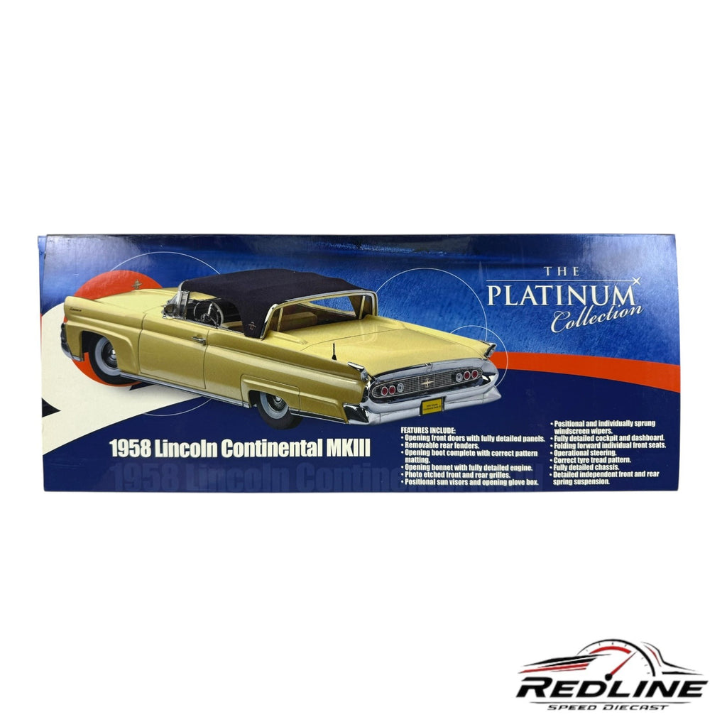 🇺🇸Sun Star Platinum Collection Green1958 Lincoln Continental MK III 1:18 GE