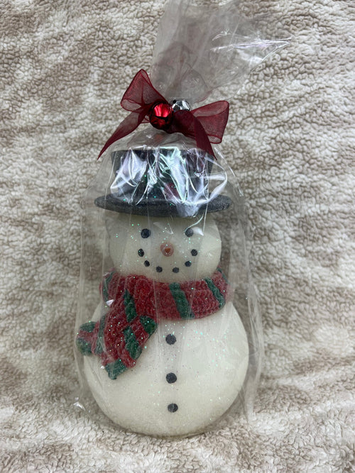 ☃️☃️☃️☃️ Christmas Snowman Candle New In Bag 7.5"☃️☃️☃️☃️