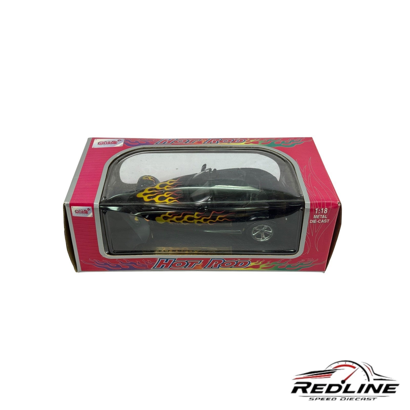 🇺🇸🇺🇸Anson 1998  Plymouth Prowler Hot Rod Black w/Flames 1:18 C3🇺🇸🇺🇸