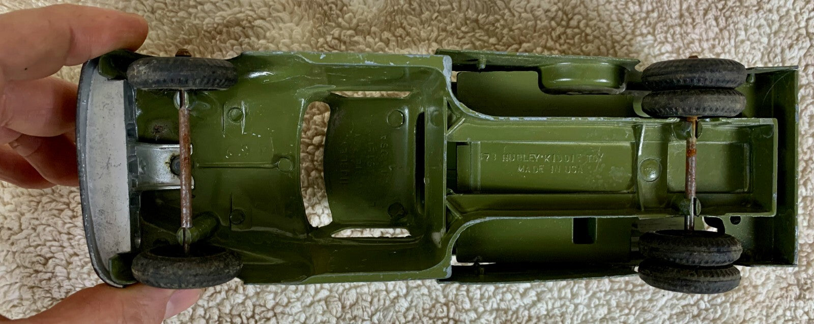 *********Hubley Kiddie Toy #478 Bell Telephone Truck Army Green - 1950s*********