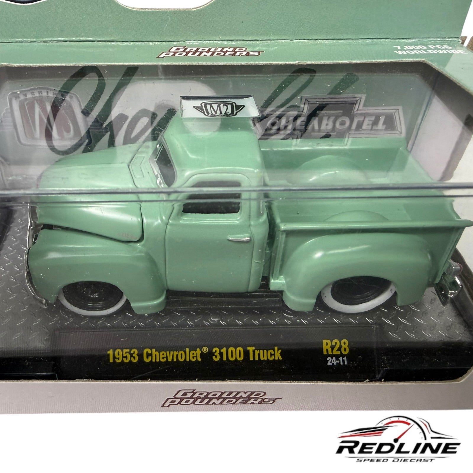 🇺🇸M2 Machines Ground Pounders Green 1953 CHEVROLET 3100 TRUCK R28 H1🇺🇸