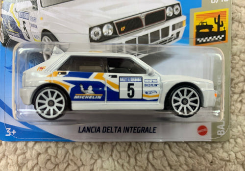 2018 Hot Wheels Lancia Delta Integrale SHORT CARD (White) BAJA BLAZERS 6/10 HW05