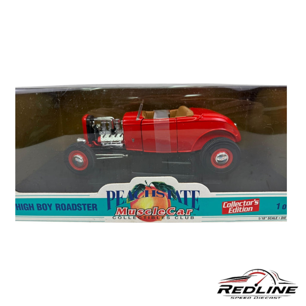 🏁Muscle Car Collectibles Club '32 High Boy Roadster Peach State Red 1:18 GE🏁