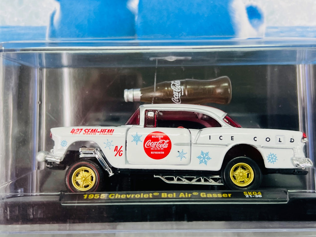 🔥🔥M2 Machines White 1955 Chevrolet Bel Air Gasser SK04 21-36 Coca-Cola HW16🔥
