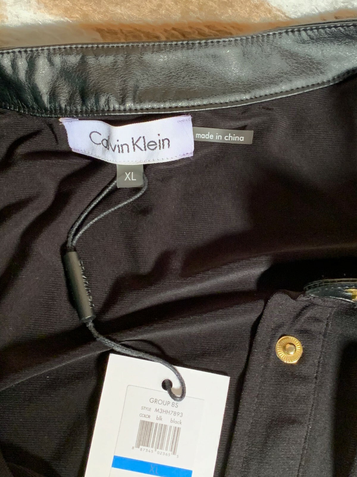 CALVIN KLEIN Women Beautiful Black Button Down Dress Size XL New With Tags