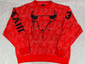 🏀🏀Rare Fox Jordan Sweatshirt Splatter Design Size 2X Large Chicago Bulls🏀🏀