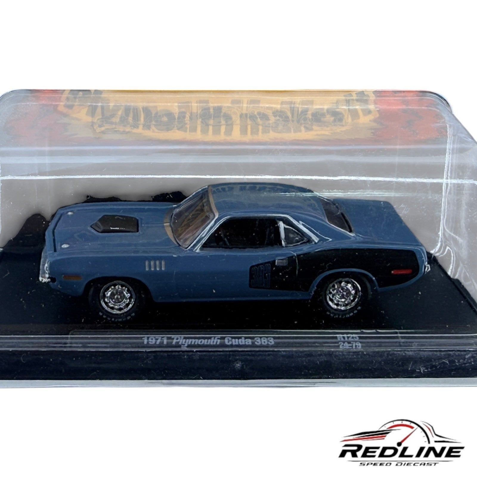 🇺🇸M2 Machines 1971 Plymouth Cuda 383 Blue Rapid Transit   R125 24-79 H34🇺🇸