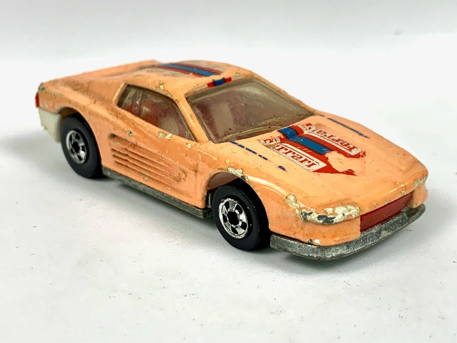 🔥Vintage Hot Wheels Ferrari Testarossa Peach Blackwalls Color Racer Changers🔥