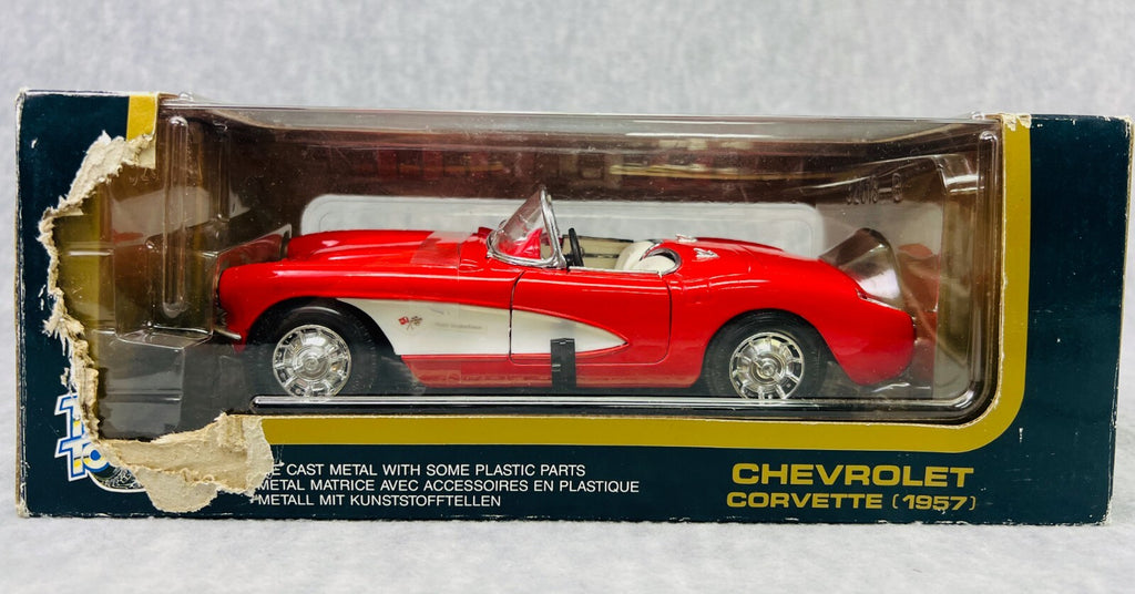🇺🇸Road Tough 1957 Metal Collection Chevrolet Corvette 1:18 Diecast Car🇺🇸