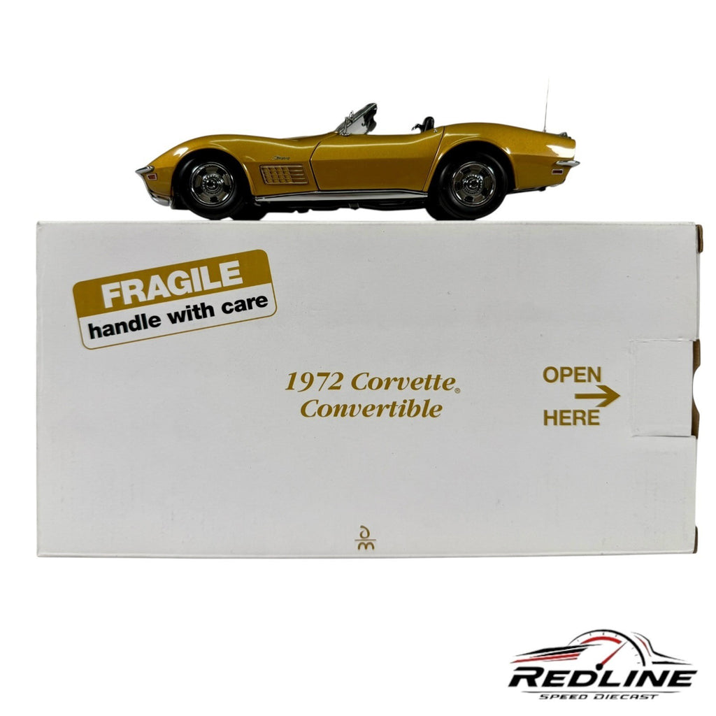 🦅🦅Danbury Mint 1972 Chevrolet Corvette Coupe Gold 1:24 D1🦅🦅