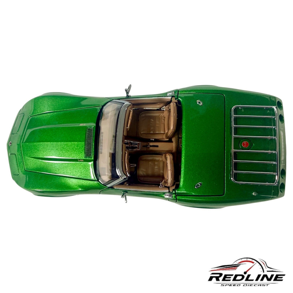 🦅Danbury Mint 1975 Chevrolet Corvette Convertible Green 1:24 C2🦅