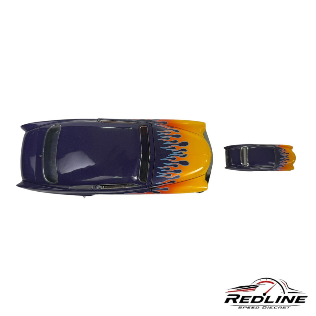 🔥🔥Hot Wheels Legends '49 Merc Purple Yellow Flames 1:24/1:64 Set A1🔥🔥
