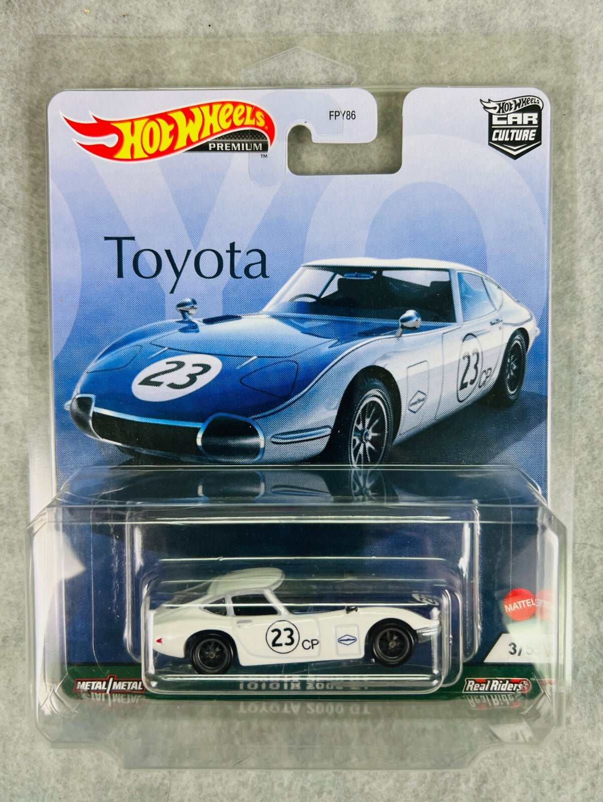 🎌🎌Hot Wheels Premium Car Culture Toyota 2000 GT  Real Riders Tires H32🎌🎌
