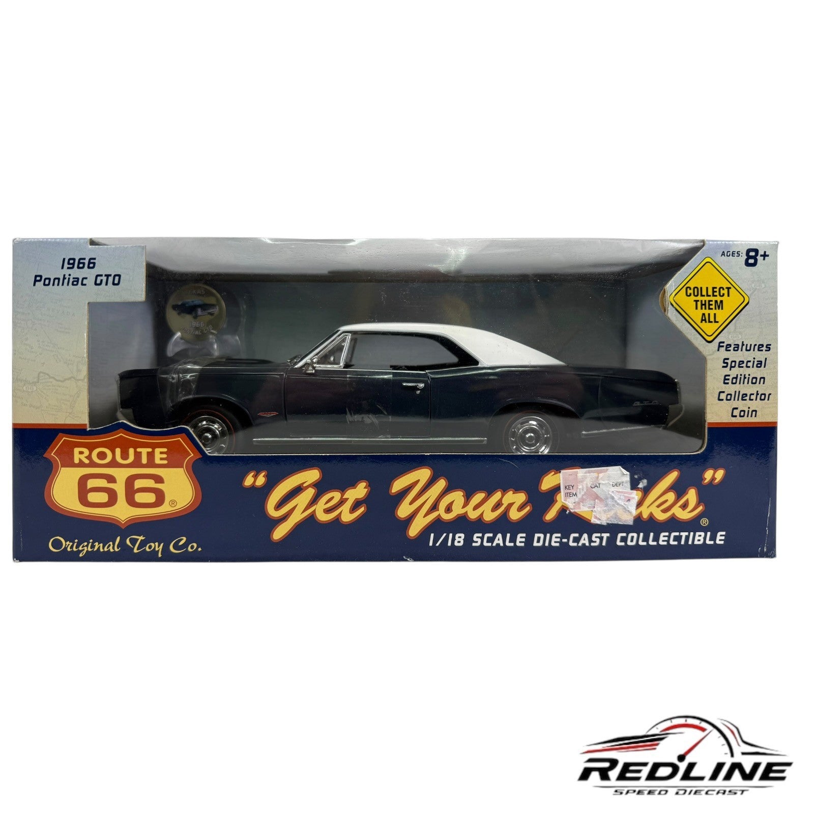 🇺🇸Route 1966 Pontiac GTO Dark Blue 1:18 B3🇺🇸