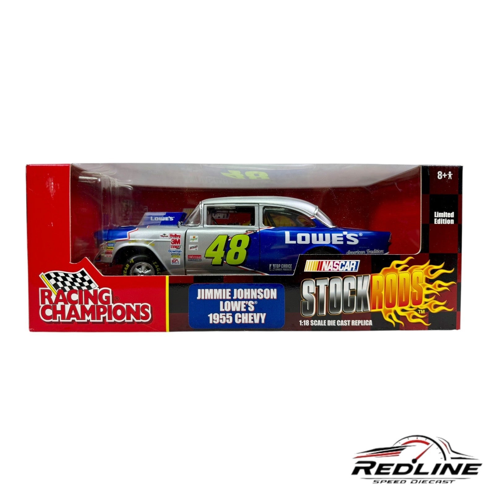 🏁Racing Chamions Jimmie Johnson Lowe's 1955 Chevy Stock Rods 1:18 C3🏁