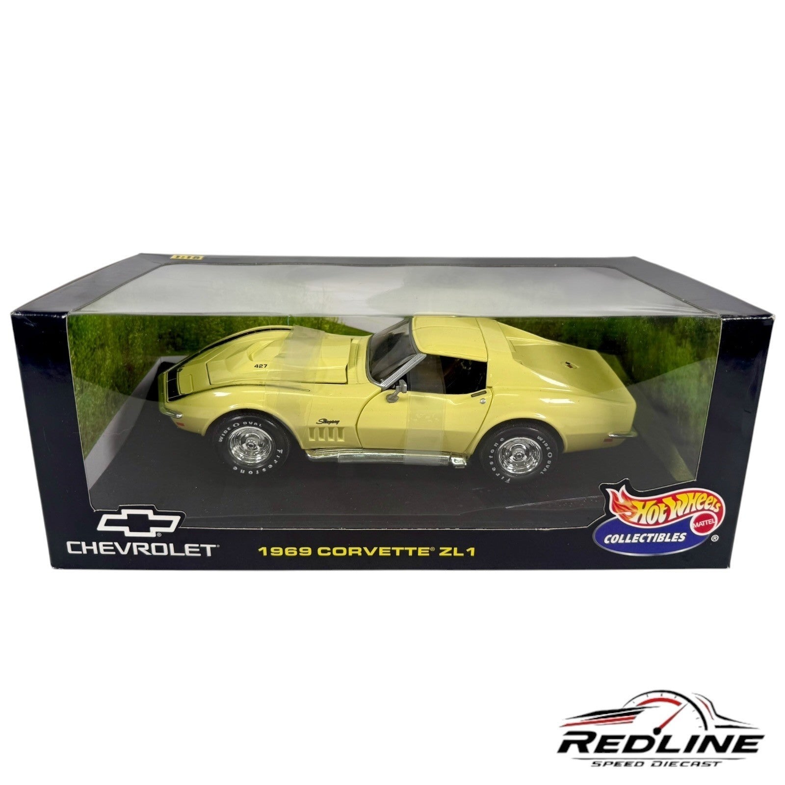 🏁Hot Wheels 1969 Corvette Stingray 427 ZL-1 Yellow 1:18 C1🏁