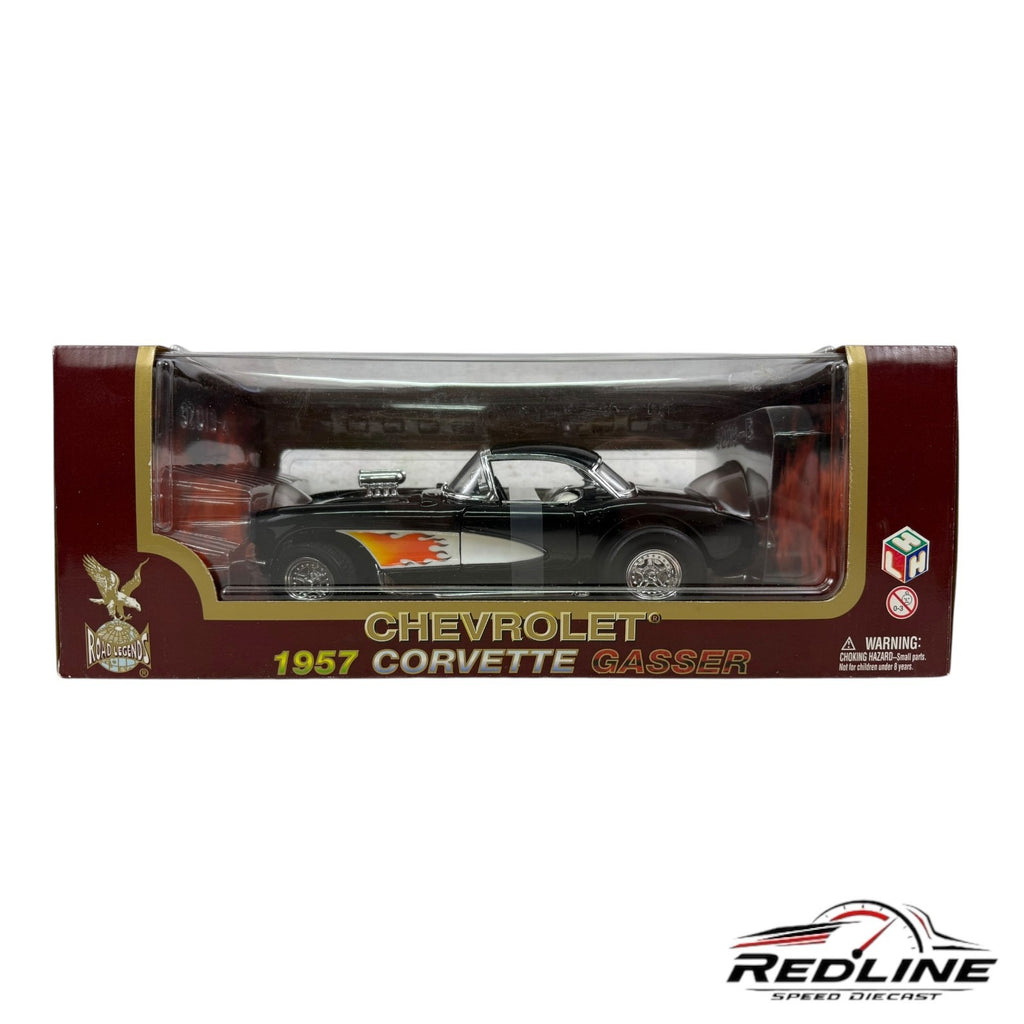 🇺🇸🇺🇸Road Legends 1957  Chevrolet CORVETTE GASSER Black 1:18 LN🇺🇸🇺🇸