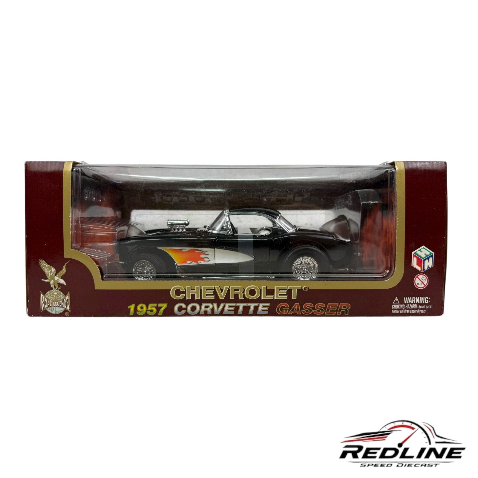 🇺🇸🇺🇸Road Legends 1957  Chevrolet CORVETTE GASSER Black 1:18 LN🇺🇸🇺🇸