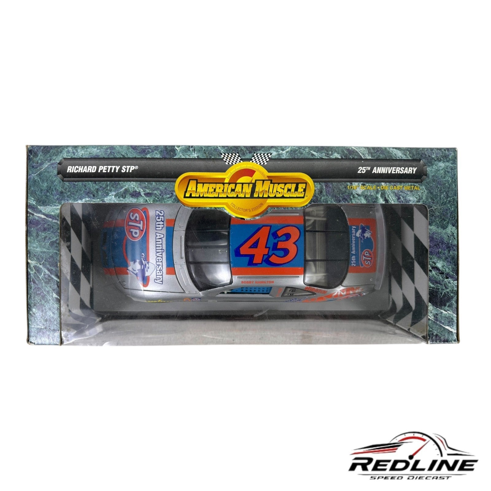 🏁🏁ERTL American Muscle # 43 Richard Petty STP 25th Anniversary 1:18 B3🏁🏁