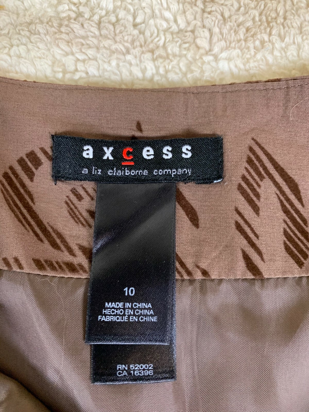 ***Access by Liz Claiborne Brown Floral Design Skirt Lined Size 10 Lined NICE***