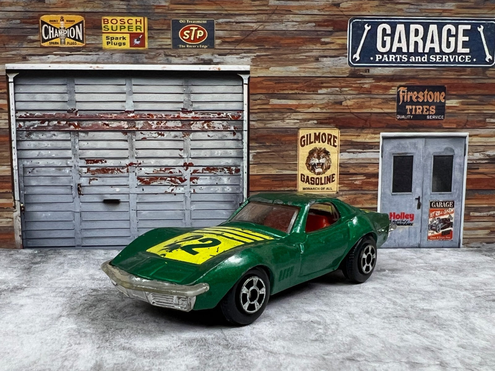 🔥Vintage Playart Chevrolet Corvette Stingray #22 Green Made in Hong Kong C1🔥