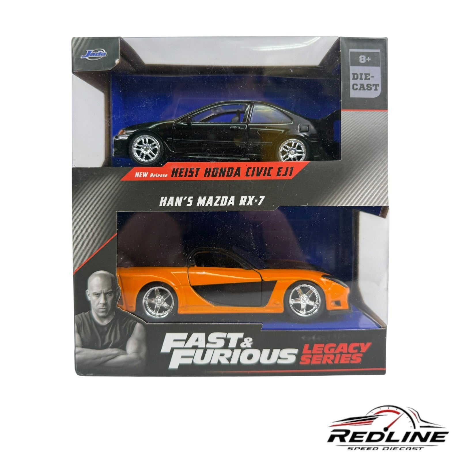Jada V42 Fast & Furious Legacy Series Heist Honda Civic EJ1 Han Mazda RX7 A3