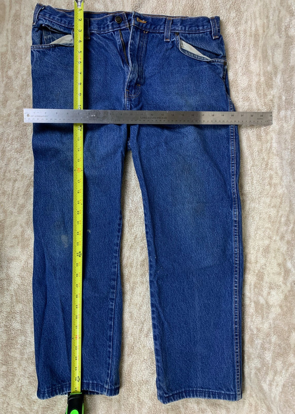 Dickies Mens 5 Pocket Work Jeans Size 36 X 32 Regular Fit Straight Leg Dark Wash