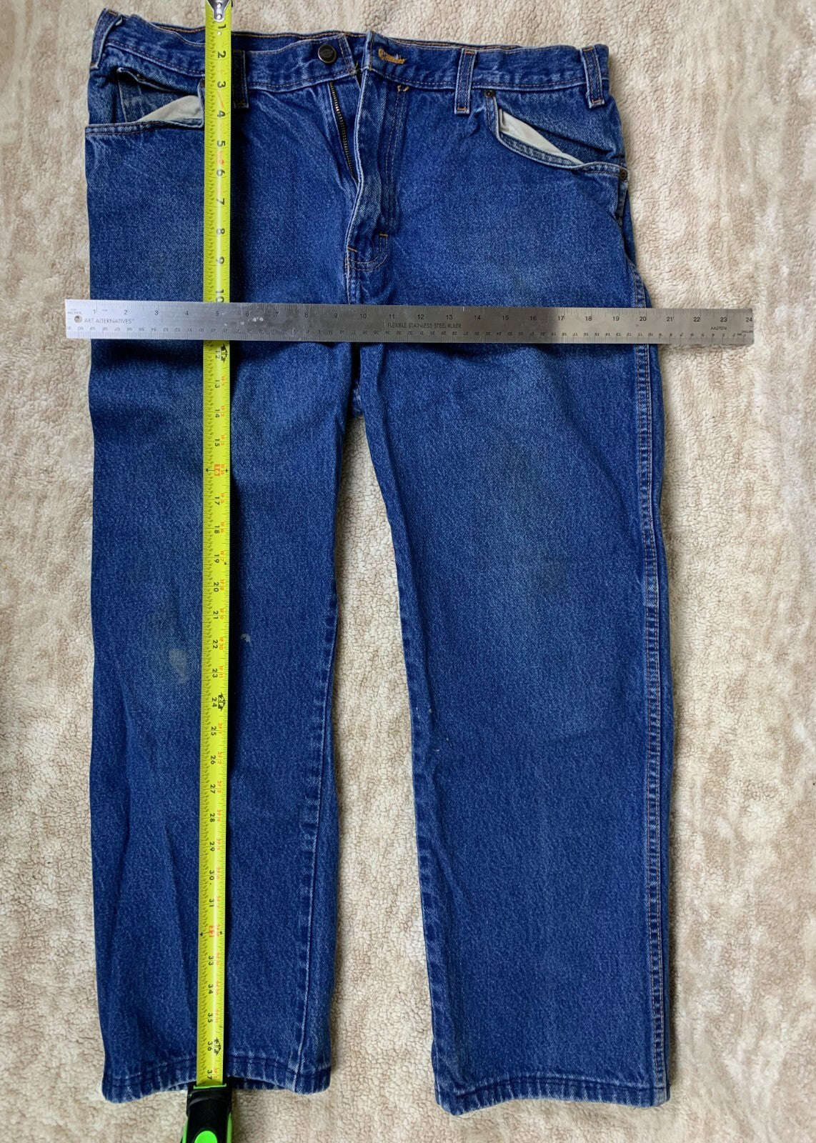 Dickies Mens 5 Pocket Work Jeans Size 36 X 32 Regular Fit Straight Leg Dark Wash