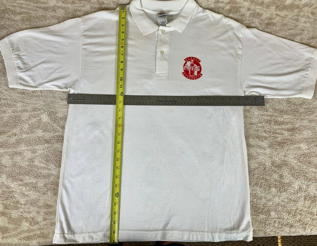 **Always Wisconsin Coca Cola Shirt Mens Lg White 1/2 60% Cotton 40% Polyester **