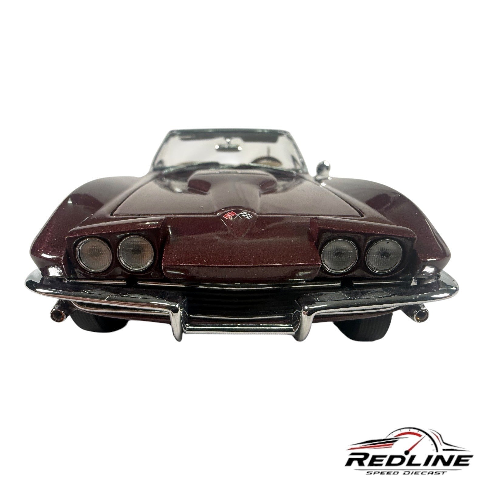 🇺🇸Danbury Mint 1965 Chevrolet Corvette Convertible Milano Maroon 1:24 C2🇺🇸