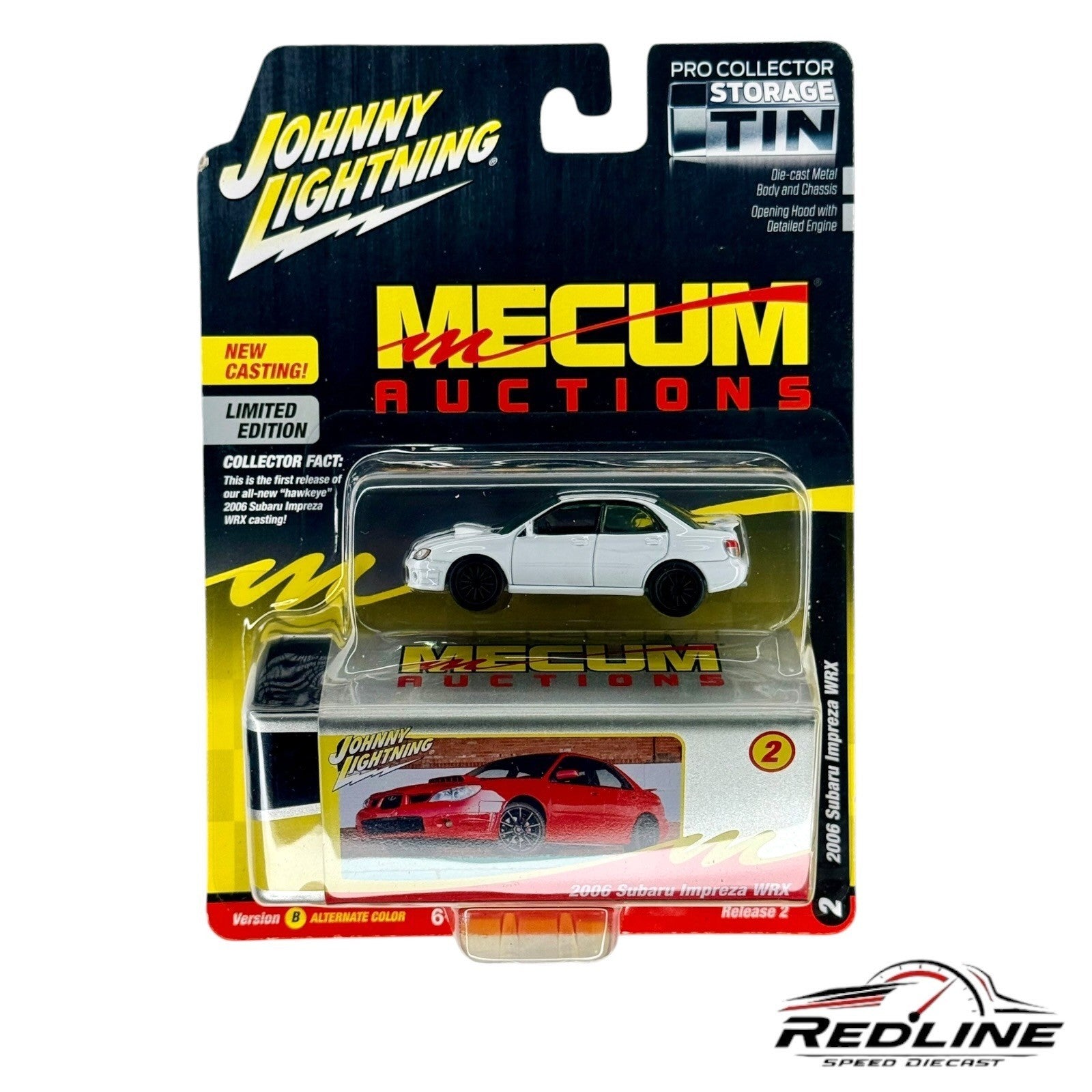 Johnny Lightning Mecum Auctions Diecast Subaru Impreza WRX 2006 White Car H34