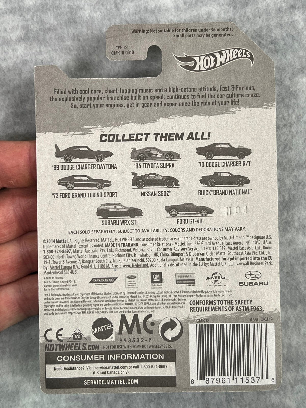 🇺🇸🇺🇸Hotwheels Fast & Furious 6 '69 Dodge Charger Daytona HW24🇺🇸🇺🇸