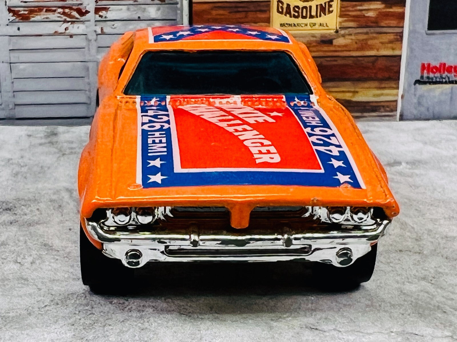 🇺🇸Hot Wheels Dodge Dixie Challenger Orange Blackwall 1970Hong Kong C8🇺🇸