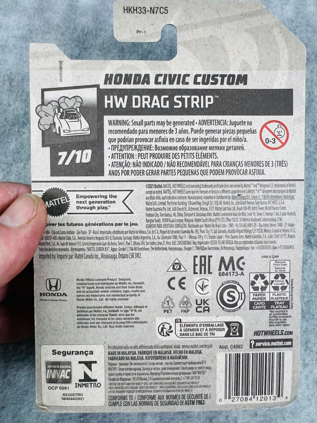 🏁🏁🏁Hot Wheels Honda Civic Custom HW Drag Strip 7/10 H24🏁🏁🏁