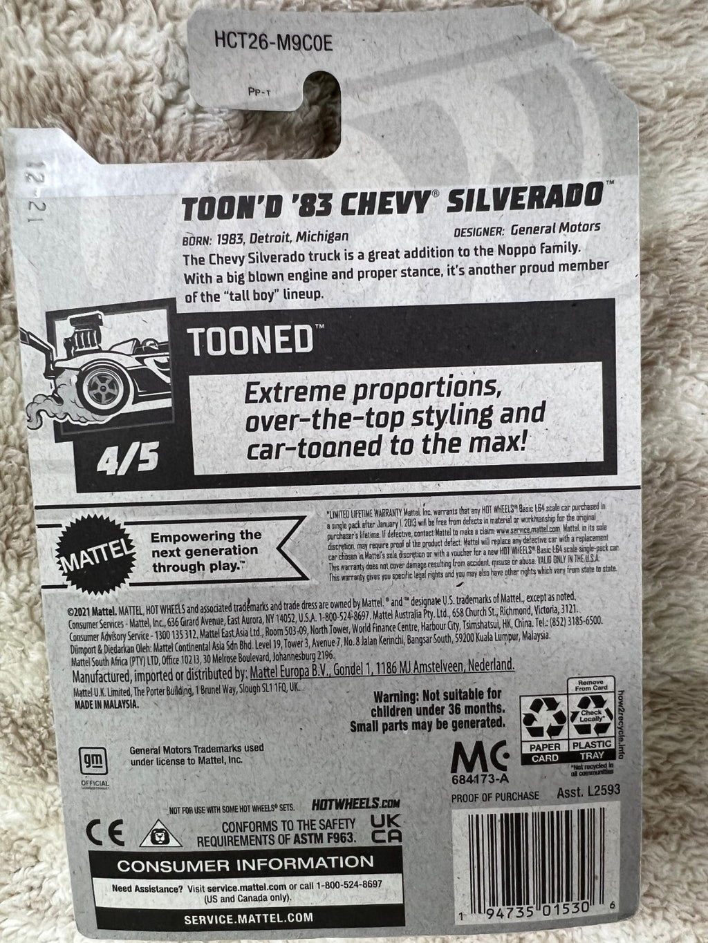 🇺🇸Hot Wheels Toon'd '83 Chevy Silverado Tooned Series  Blue NEW HW05🇺🇸