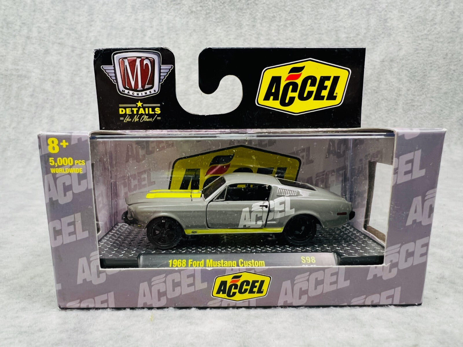 🇺🇸🇺🇸M2 Machines 1968 Ford Mustang Custom S98 21-35 ACCEL NEW H9🇺🇸🇺🇸