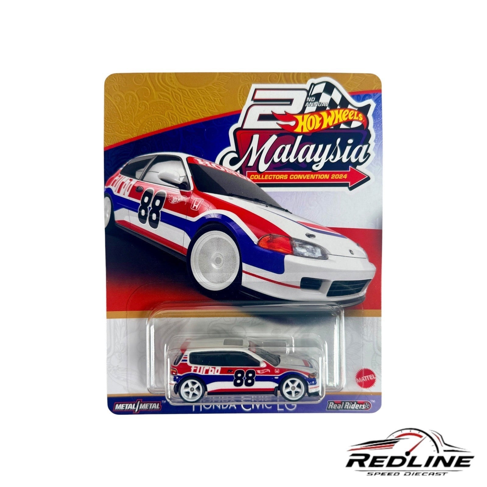 Hot Wheels Malaysia Collectors Convention 2024 HONDA CIVIC EG 221/1000 w/Display