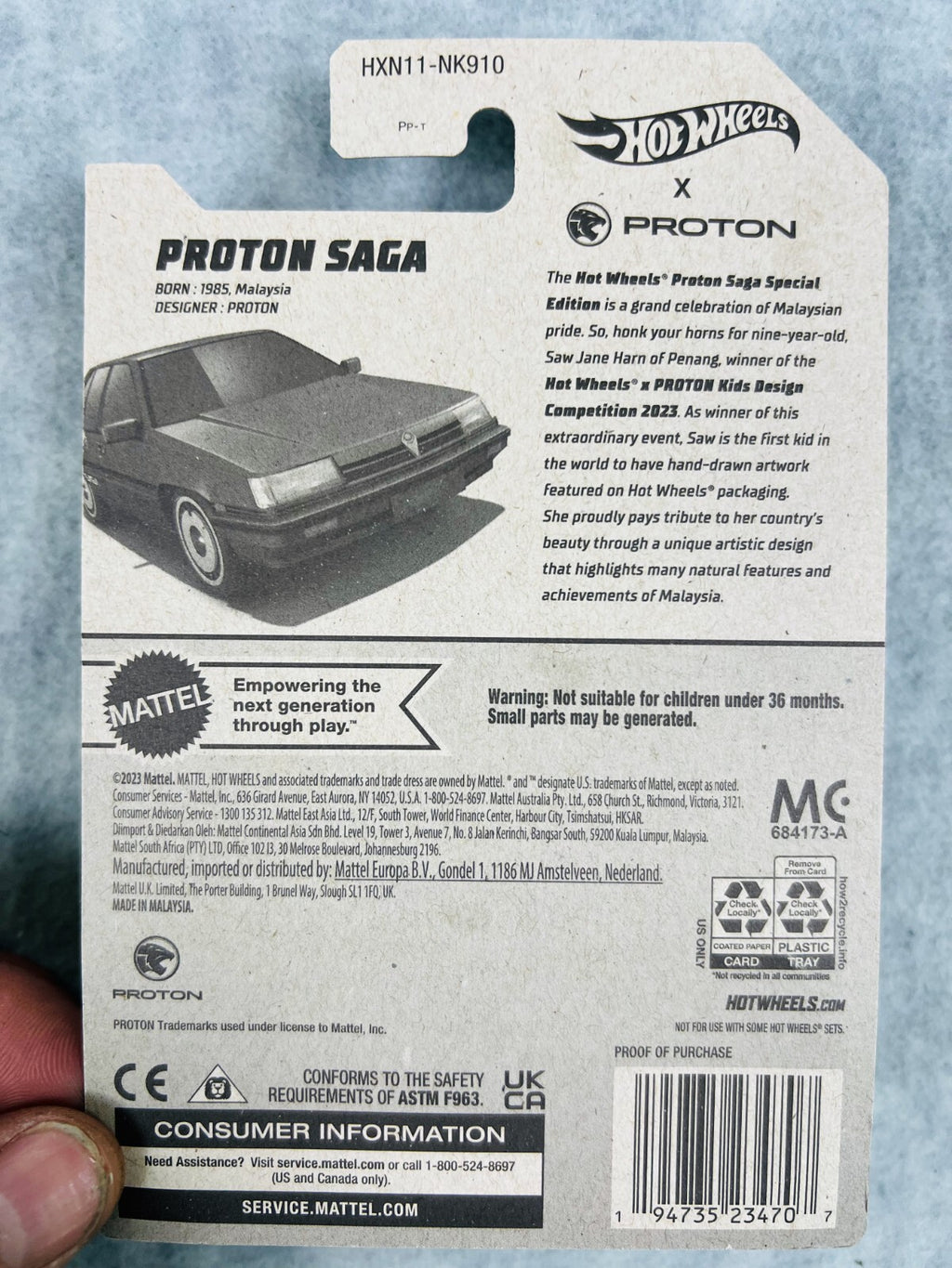 🔥🔥🔥Hot Wheels Proton Saga Special Edition Mattel Malaysia H31🔥🔥🔥