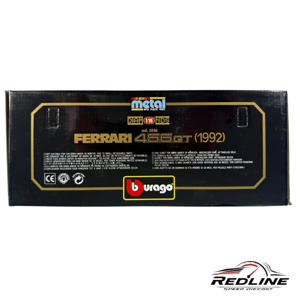 🇮🇹Bburago Diamonds 1:18 Ferrari 456 GT 1992 RED C3🇮🇹