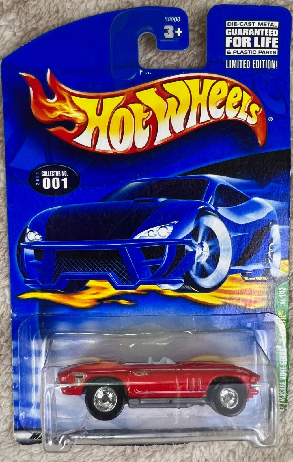 🔥🔥Hot Wheels Treasure Hunt Series 1/12 '65 Corvette Red DAMAGE CARD HW18🔥🔥