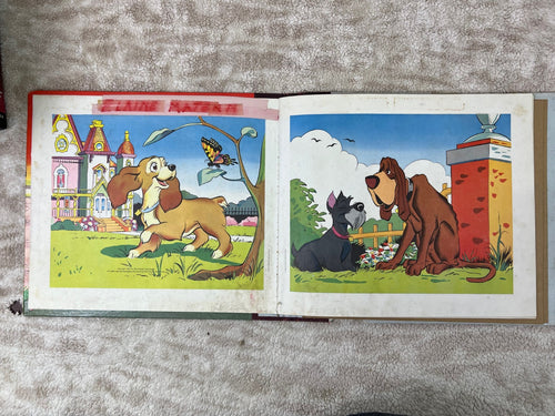 1954 WALT DISNEY'S LADY AND THE TRAMP CAPITOL RECORD READER (2) 78RPM + BOOK