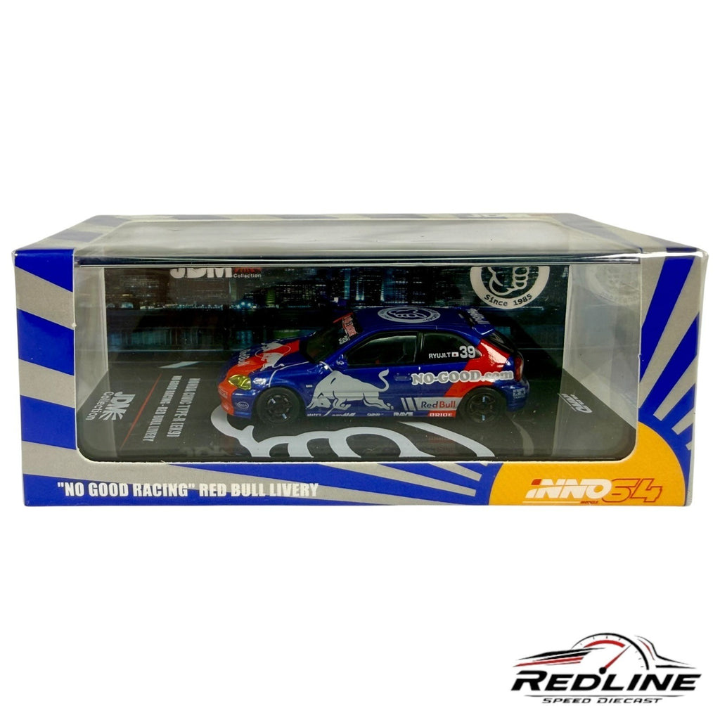 🎌INNO64 Honda Civic Type-R EK9 JDM No Good Racing Red Bull Livery H36🎌
