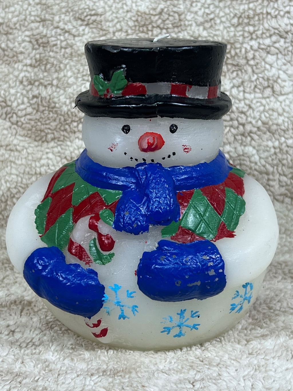 ☃️☃️☃️☃️ Christmas Jolly Snowman Candle Never Lit ☃️☃️☃️☃️