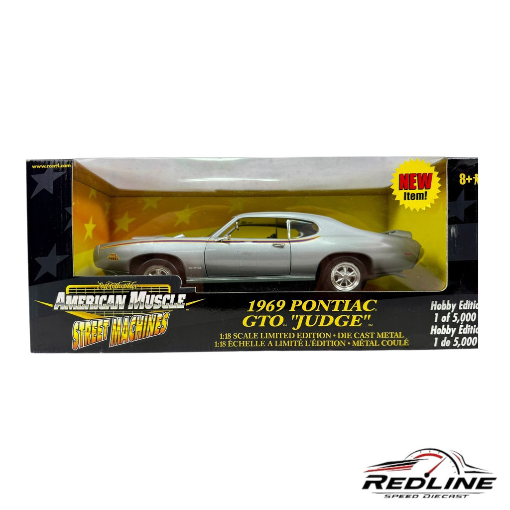 🇺🇸Ertl American Muscle Street Machines 1969 Pontiac GTO Judge Silver 1:18 LN