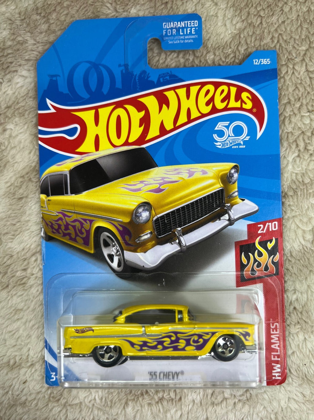🇺🇸🔥🔥🔥🔥Hot Wheels 2018 HW Flames ’55 Chevy Yellow HW18🔥🔥🔥🔥🇺🇸