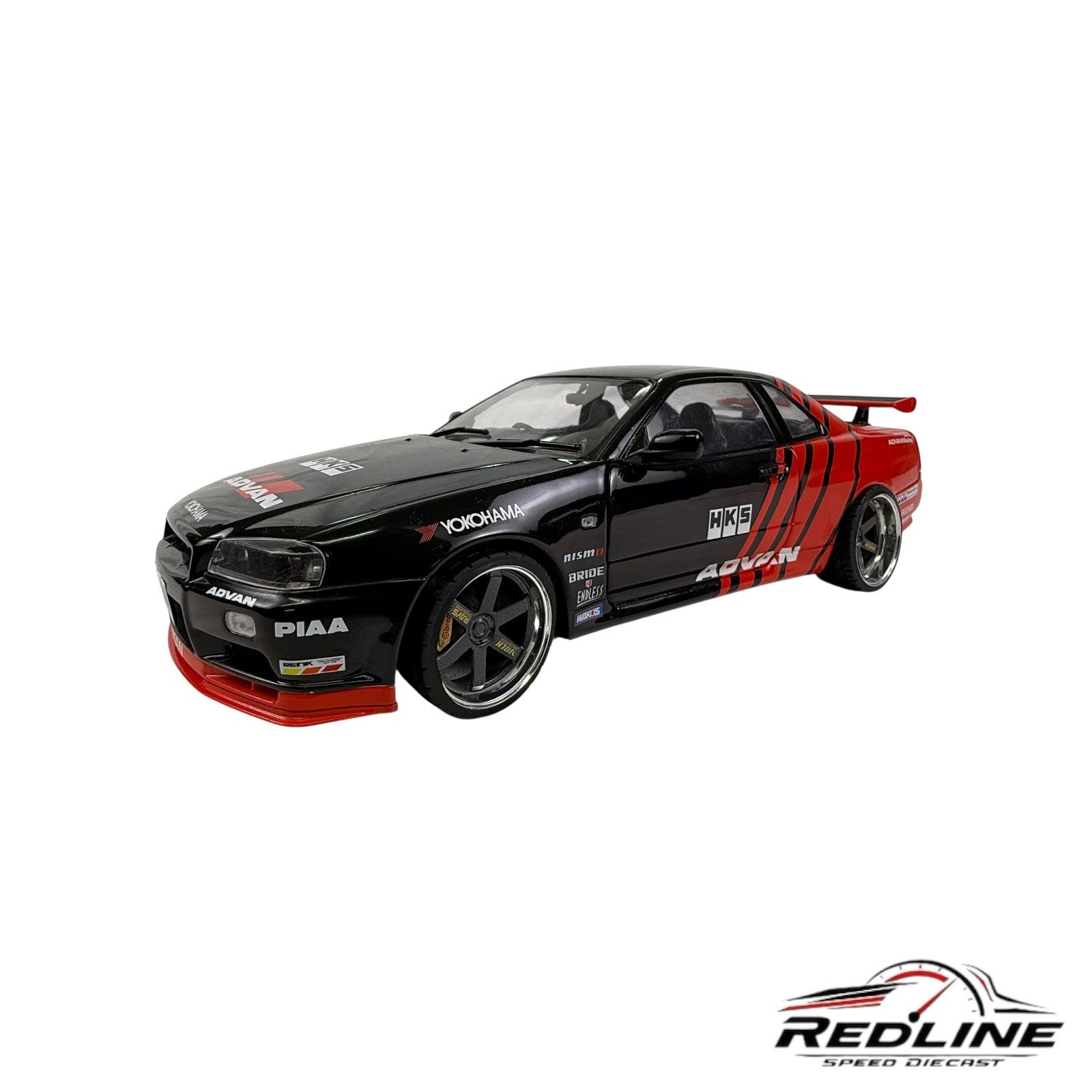 🎌Solido Nissan Skyline GT-R R34 Advan Livery CUSTOM WHEEL SWAP 1:18 L3🎌