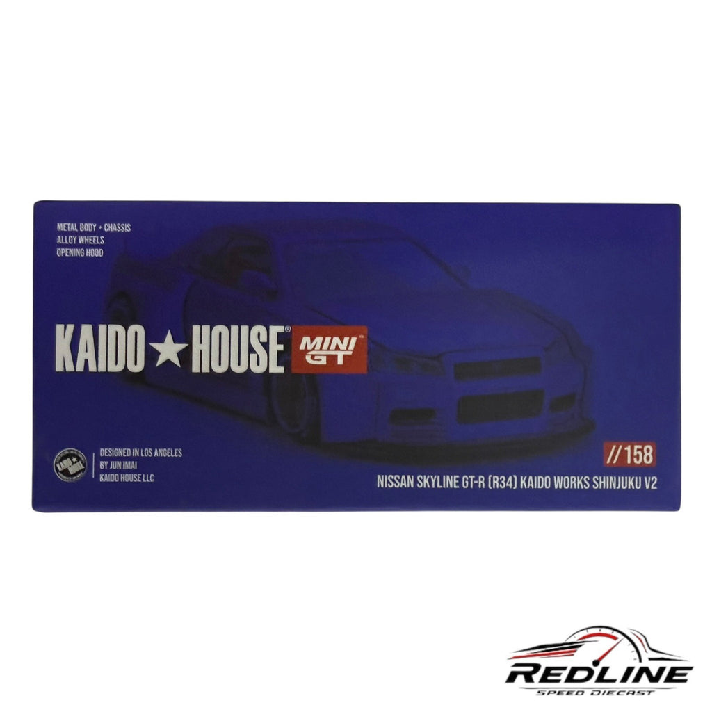 🎌Kaido House Nissan Skyline GT-R R34 Works Shinjuku V2 Blue #158 CHASE H36🎌