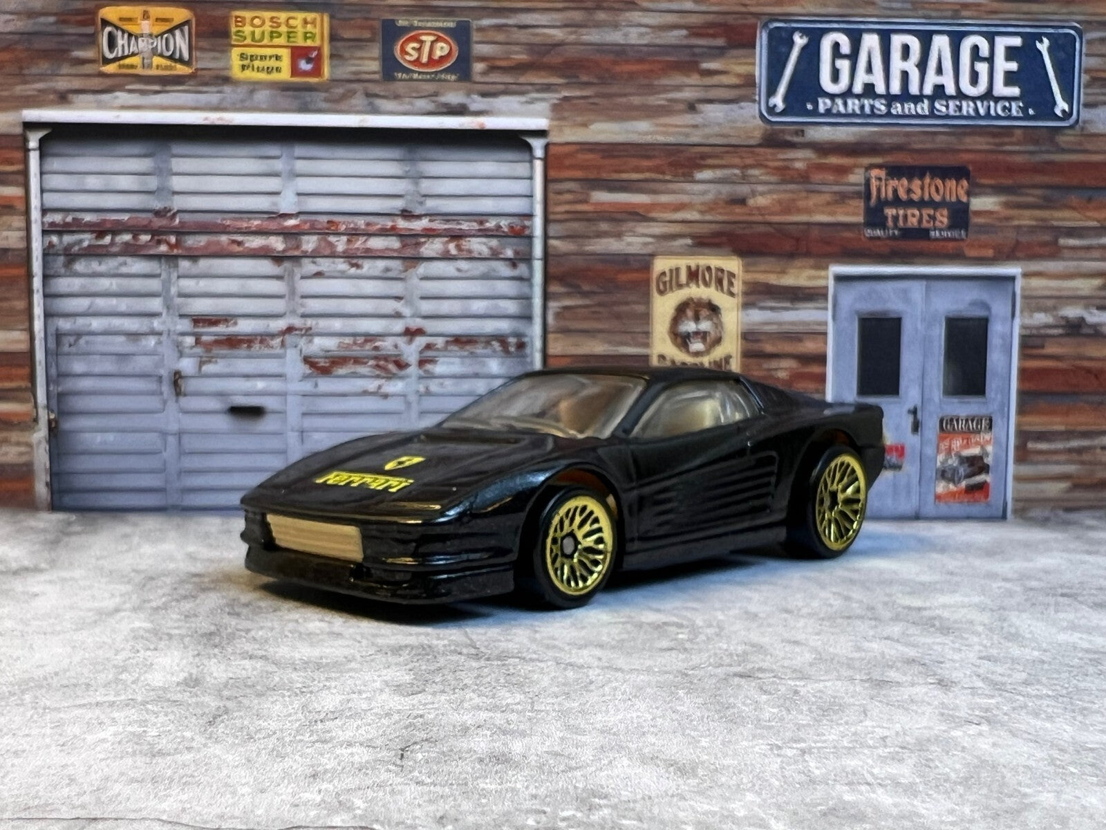 🇮🇹🇮🇹Hot Wheels 1991 Ferrari Testarossa Black Gold Lace Wheels C6🇮🇹🇮🇹